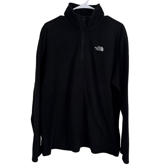 The North Face Mens Fleece Pullover 1/4 Zip Black Sweater Large - Picture 2 of 5